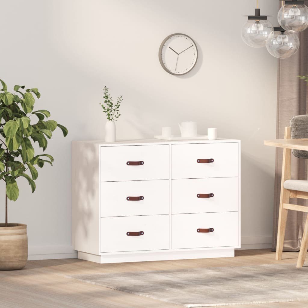 vidaXL Sideboard Sideboard Weiß 100x40x75 cm Massivholz Kiefer (1 St)