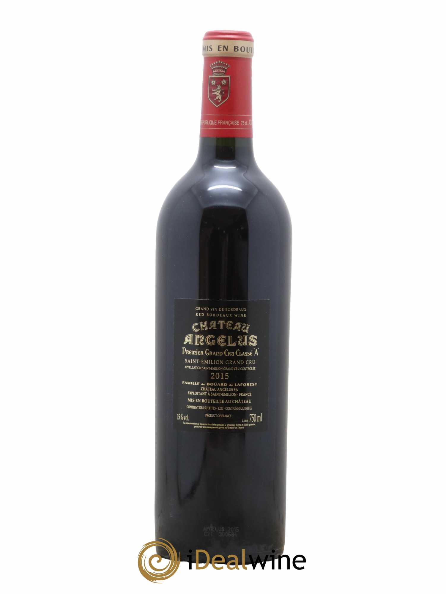 Château Angélus 1er Grand Cru Classé A  2015 - Lot de 1 Bouteille