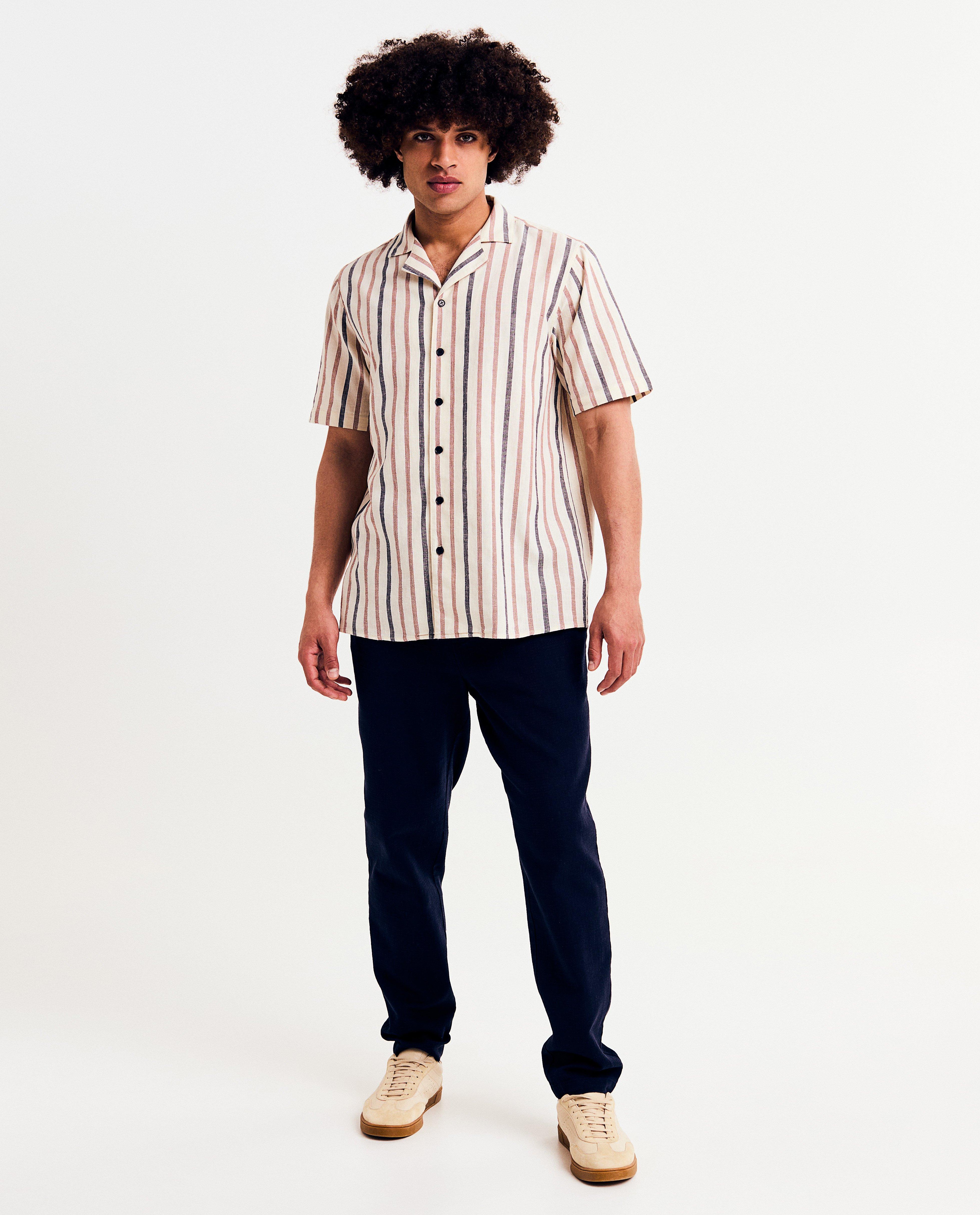 Pantaloni I AM din bumbac organic, S-XXXL albastru închis
