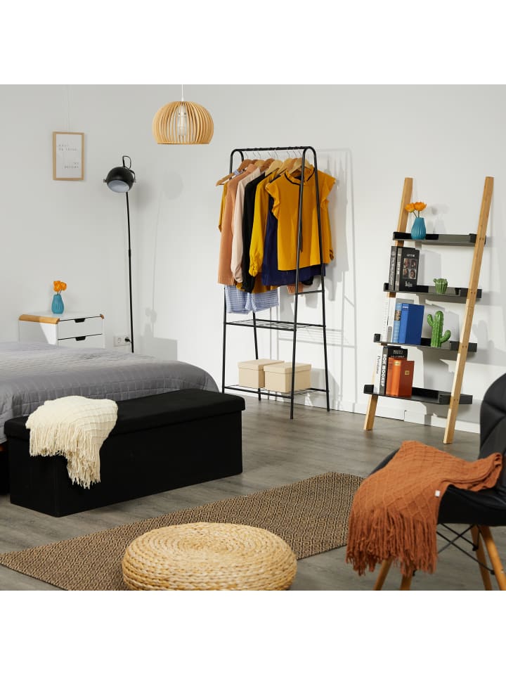 relaxdays Kleiderständer in Schwarz - (B)80,5 x (H)162 x (T)35 cm günstig kaufen onesize