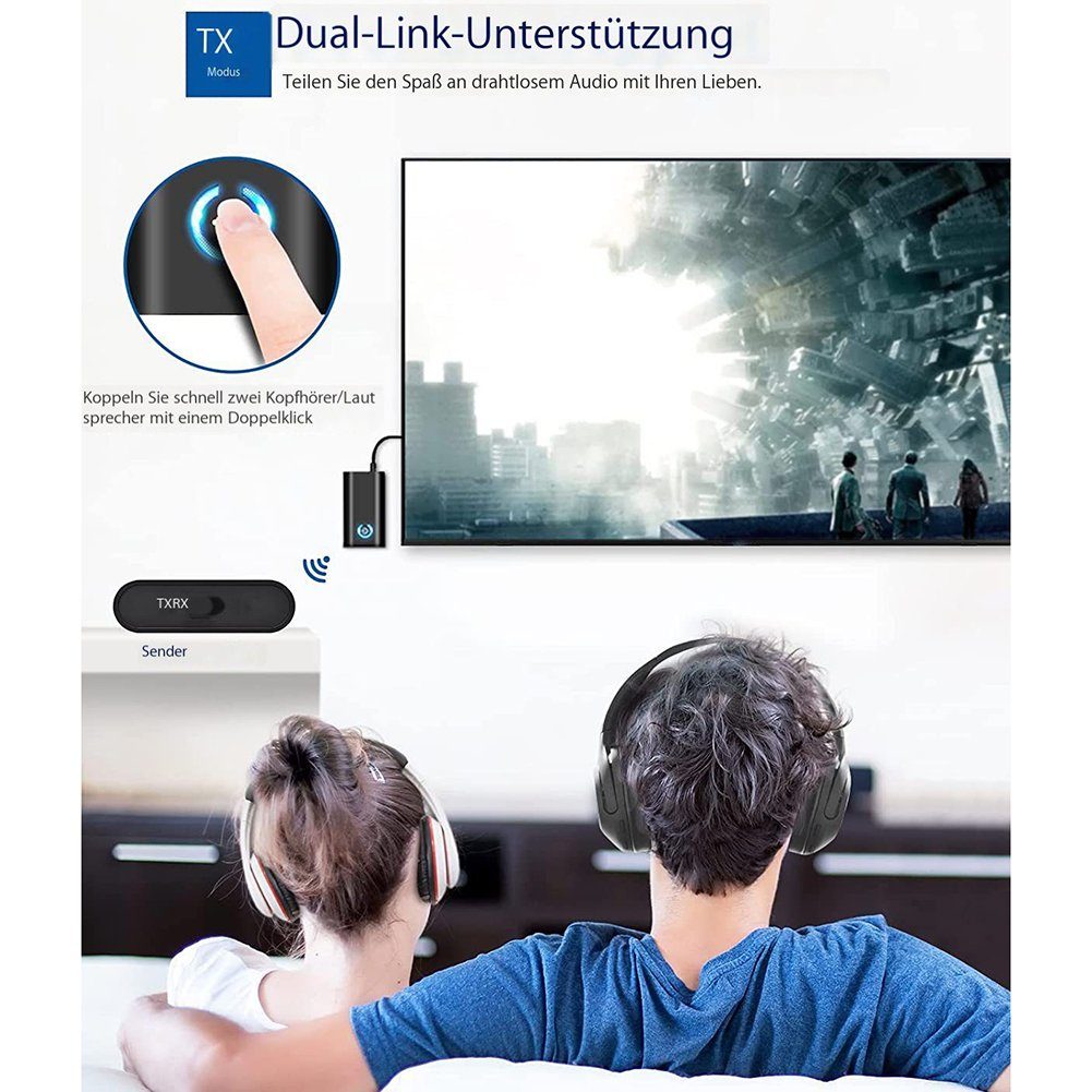 ELEKIN Bluetooth®-Sender Sender Bluetooth Adapter Audio 5.0 Bluetooth Empfänger Sender 2 in 1