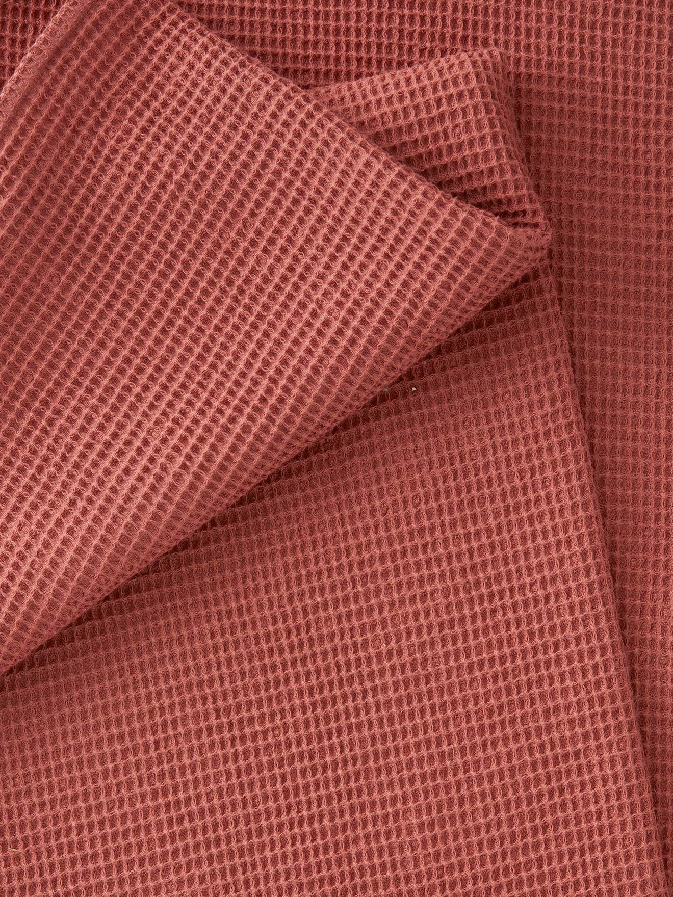 Couvre-lit nid d'abeille gaufrette terracotta