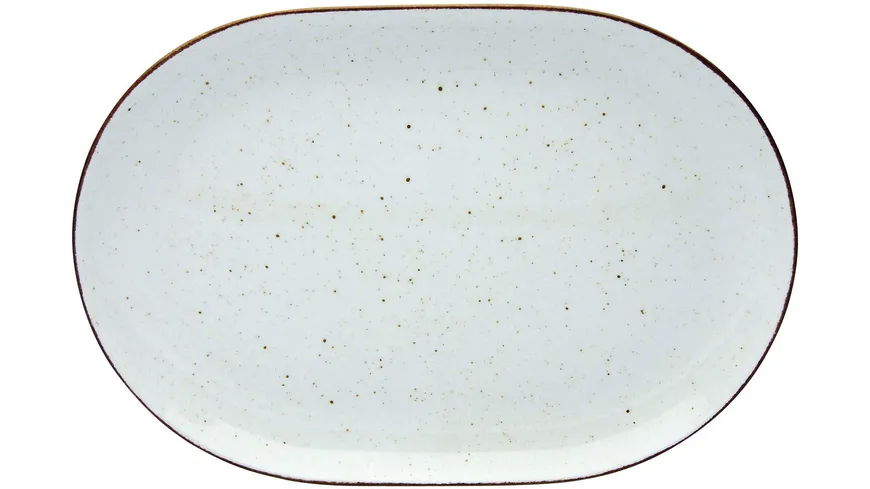 CreaTable Platte Vintage Nature Oval 33 cm Weiß