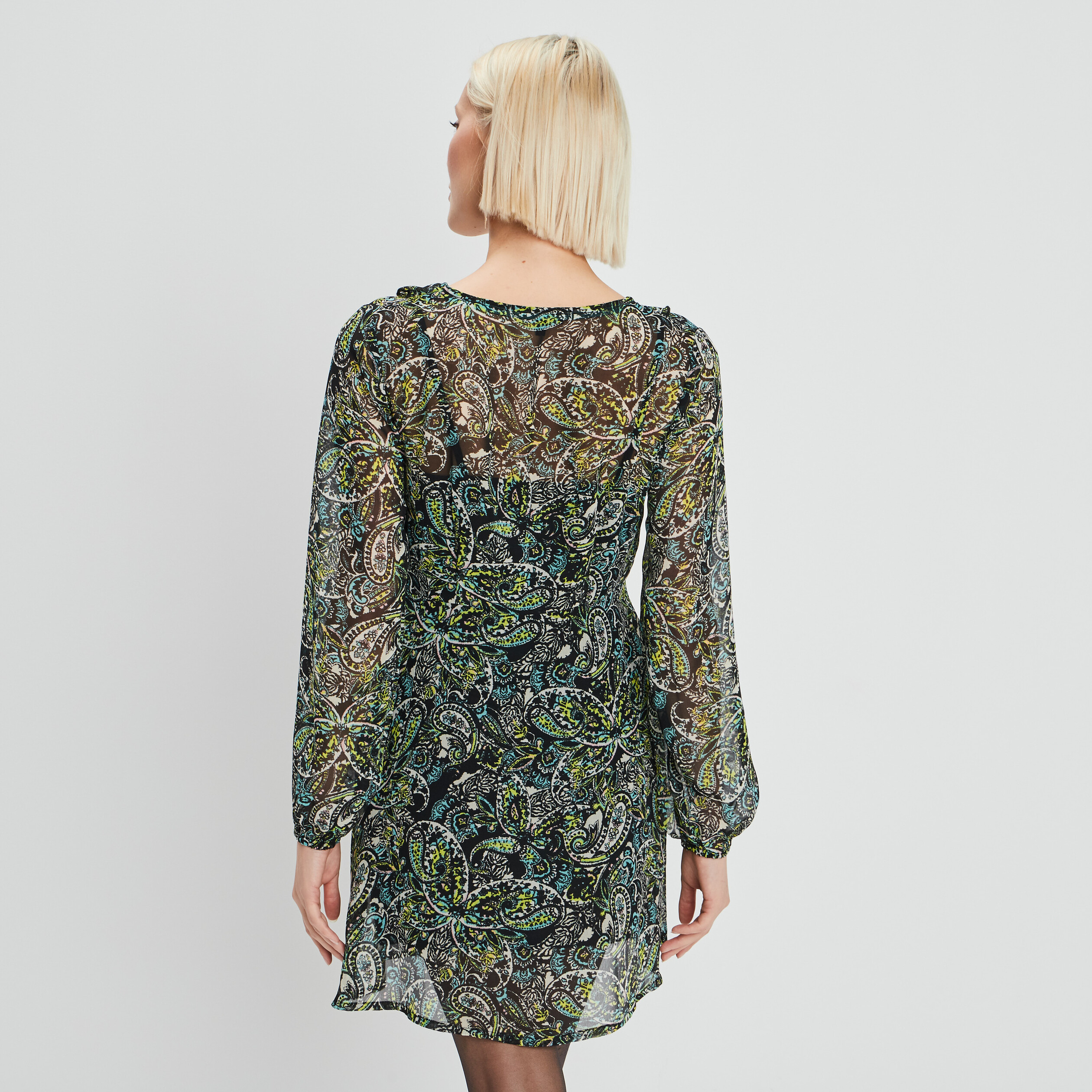 Robe évasée à détails volantés Liberto noir femme | La Halle