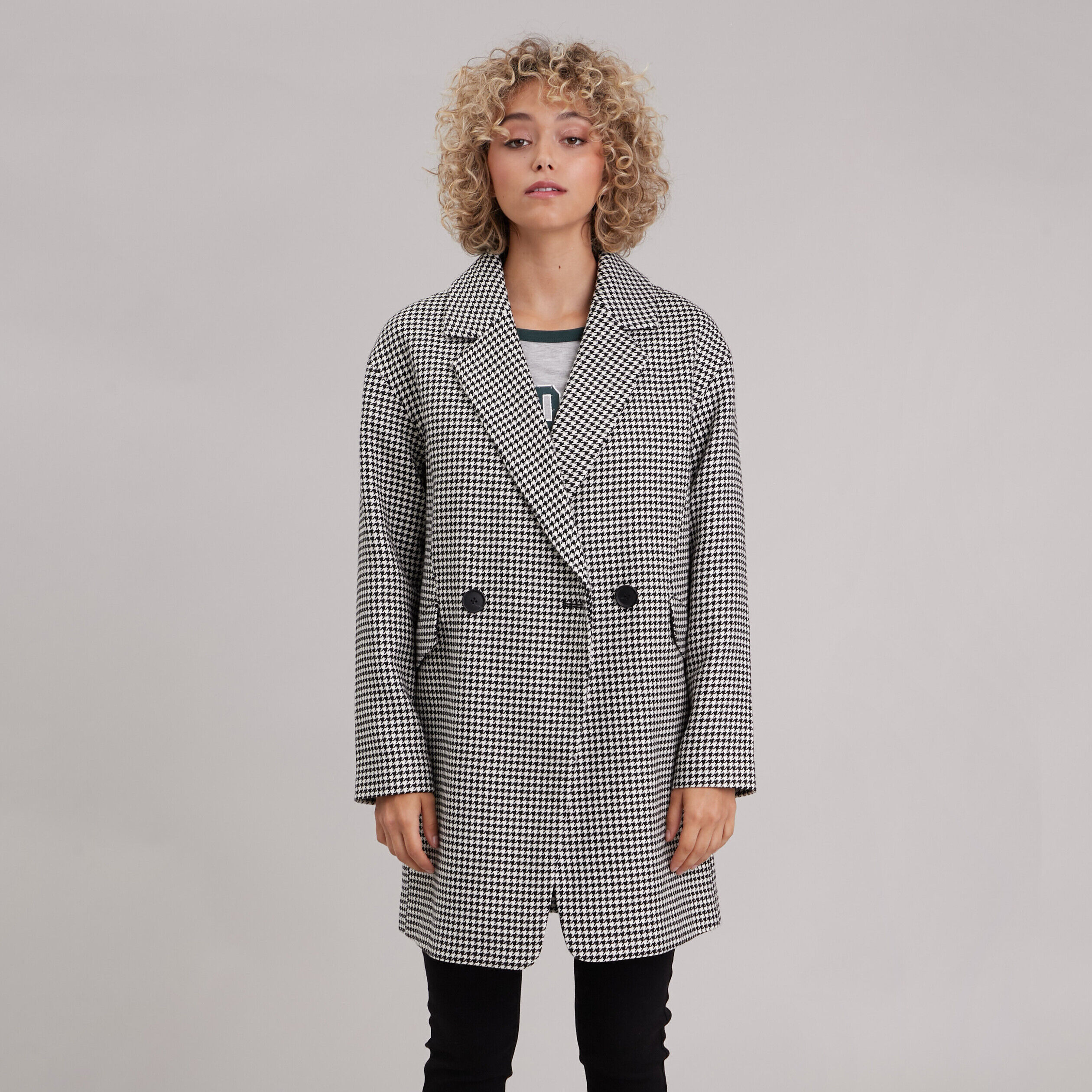 Manteau droit boutonné blanc femme | Cache Cache