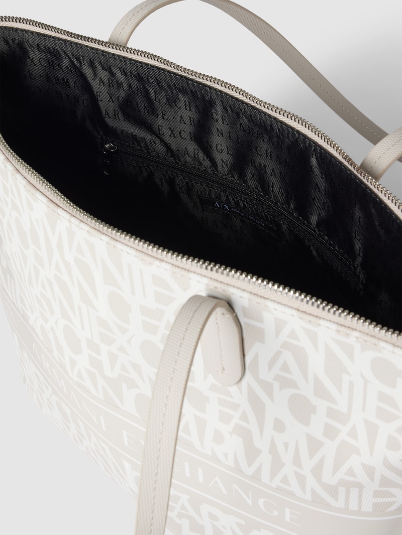 Shopper mit Allover-Print in stein