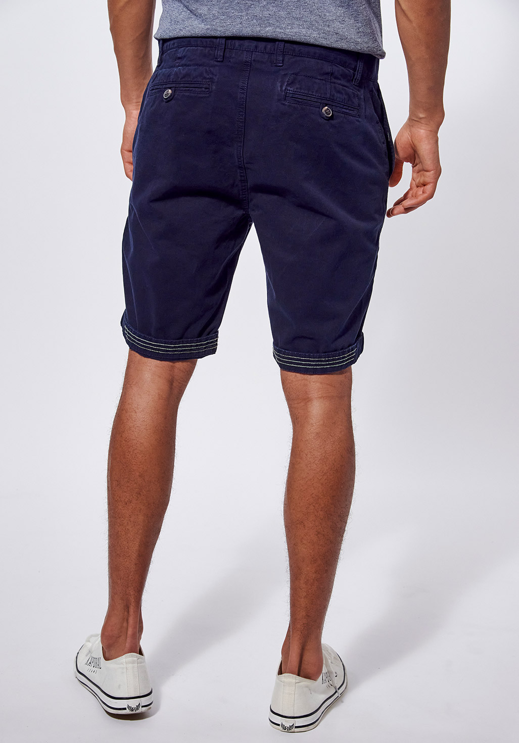 SABER  Short régular bleu Homme en 100% coton