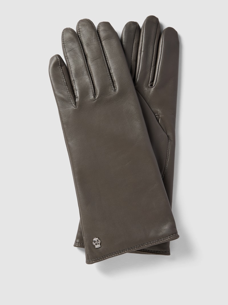 Handschuhe aus Leder Modell 'CLASSIC WOOL' in hellgrau