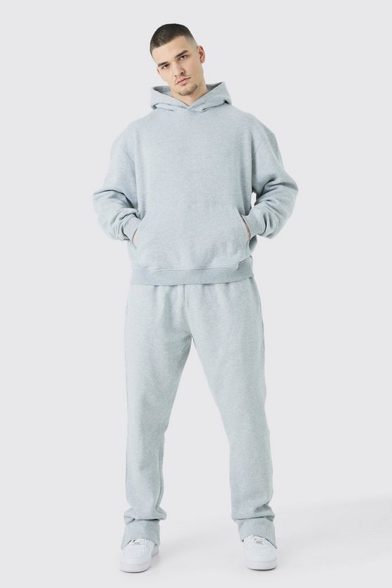 Tall kastiger Oversize Trainingsanzug mit Kapuze