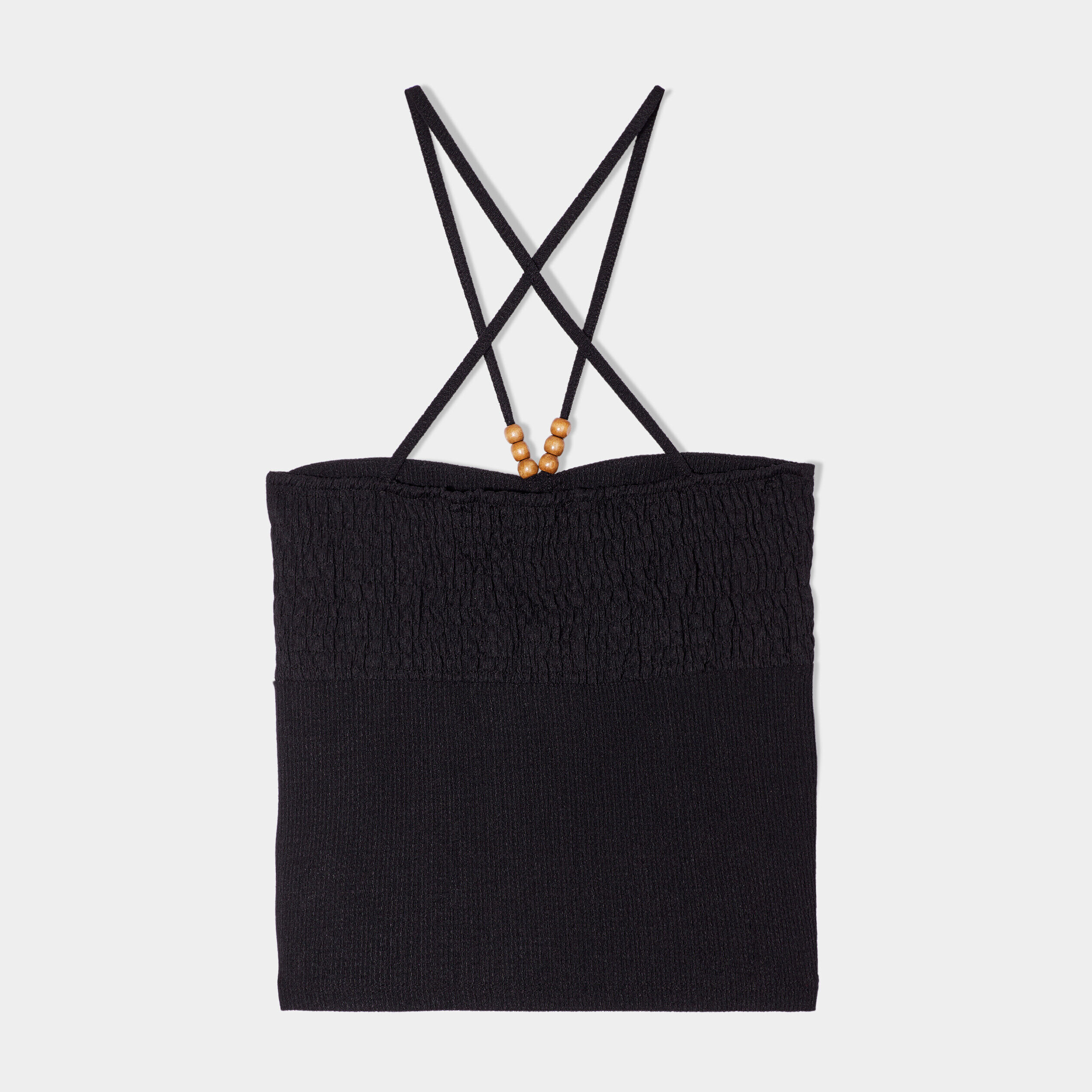 Bustier crop top avec perles noir femme | Cache Cache