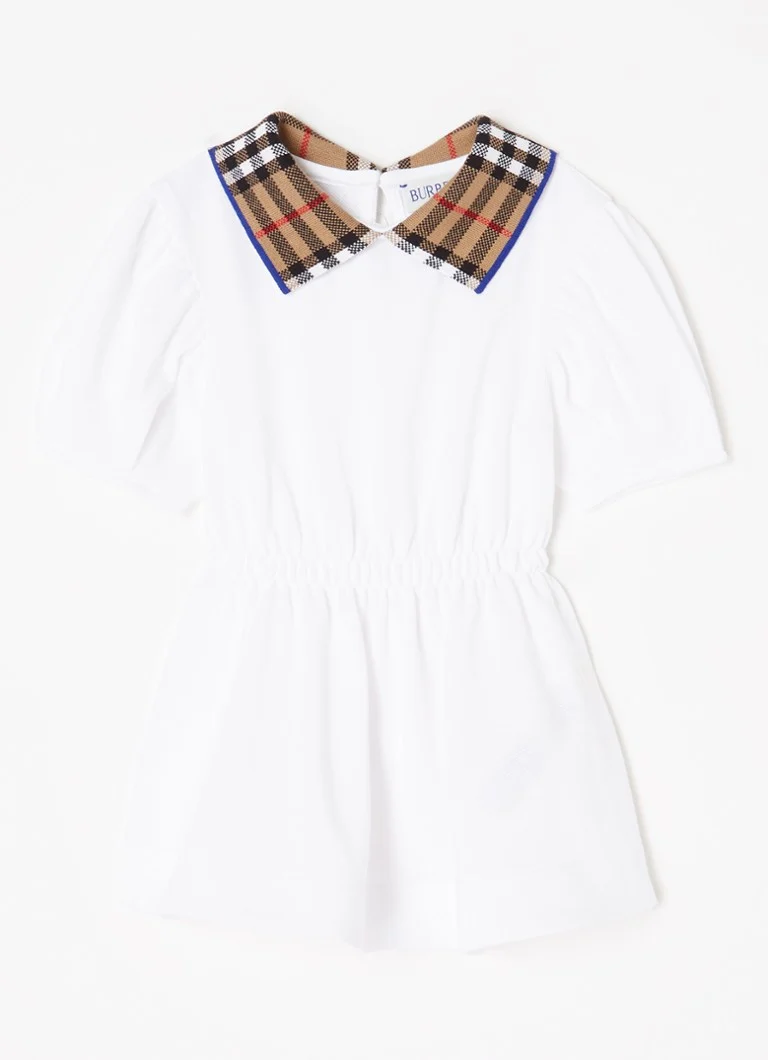 Rochie polo Burberry Alesea Check din bumbac piqué