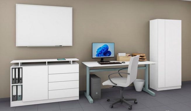 borchardt Möbel Aktenschrank Wallis moderner Mehrzweckschrank mit Push-to-Open-Funktion