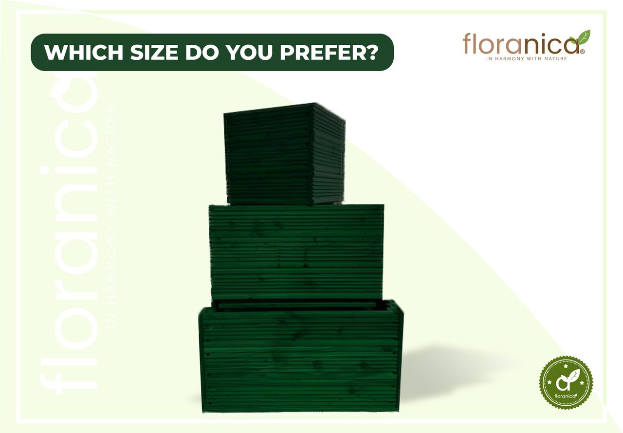 Pemicont Floranica Blumentopf aus Holz Kasten 50cm x 535cm x 285cm Grün Imprägnierte Lärche Schutzhülle für Kräuter Blumen Haus- und Gartendekoration Innen- und Außeneinsatz EU-Produkt
