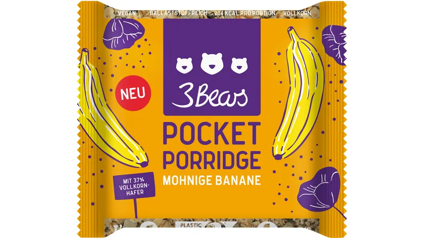 3Bears Pocket Porridge Mohnige Banane 55 g