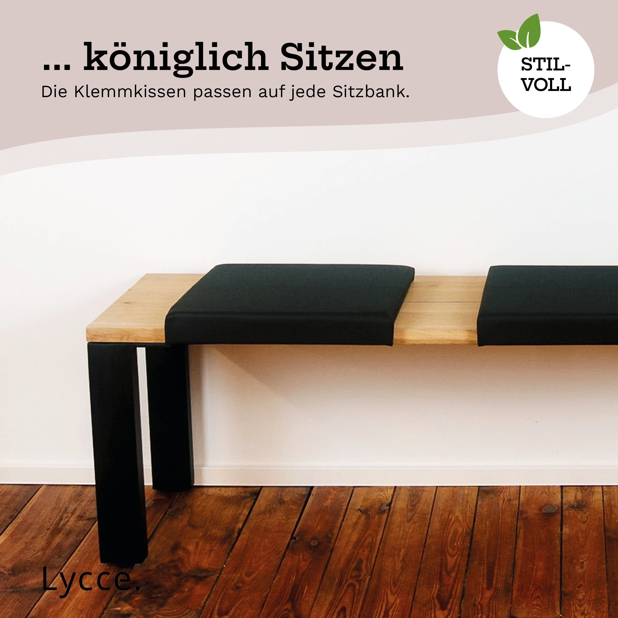 animal-design Bankauflage, (1 St), Sitzkissen 1 Leiste 35cm Klemmtiefe Kunstleder - made in Germany