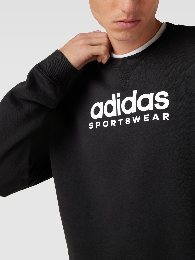 Sweatshirt mit Label-Print in schwarz