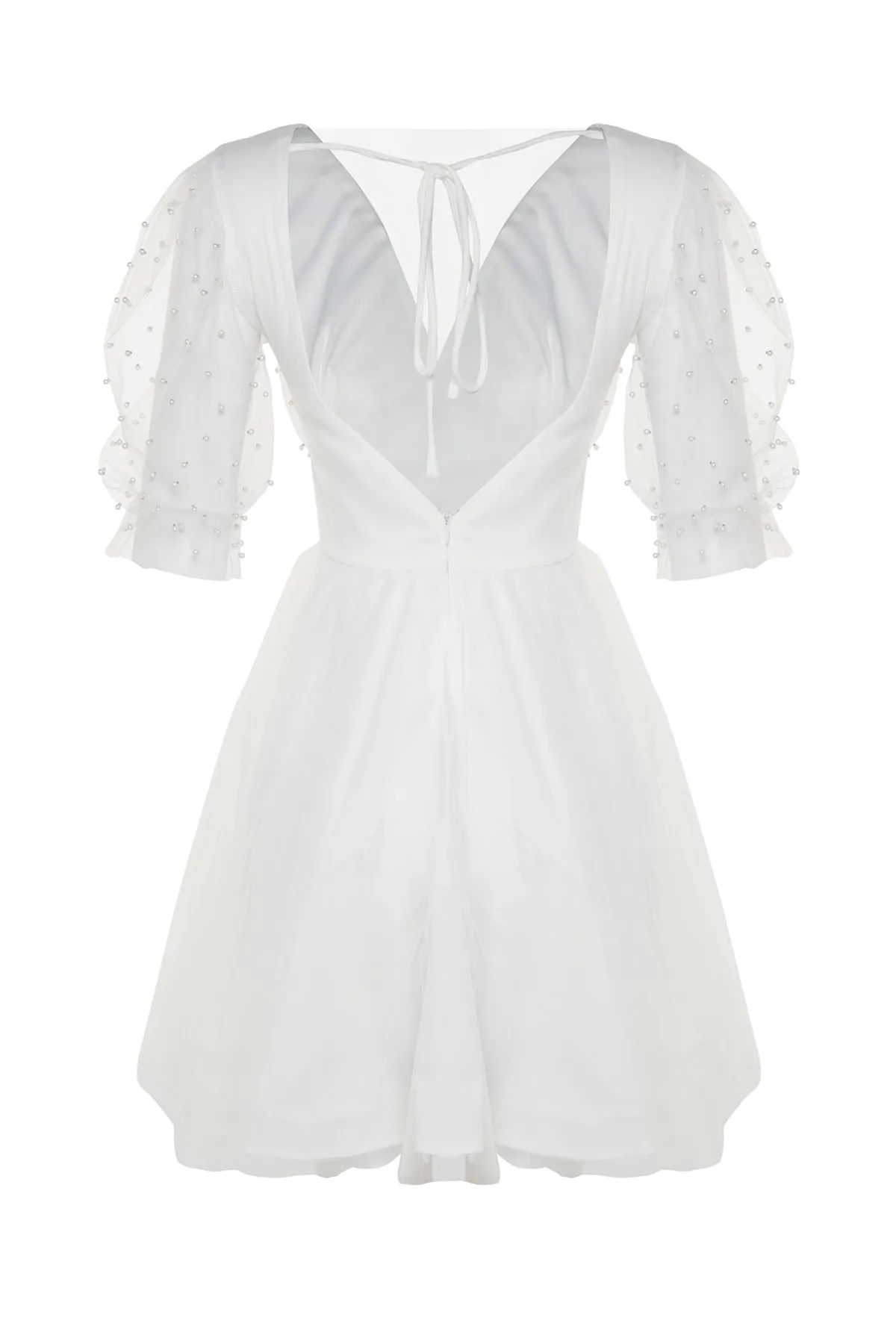 Trendyol Collection  Ecru Taille geöffnet/Skater gefüttert Tüll Hochzeit/Hochzeit Elegantes Abendkleid TPRSS23EL00546