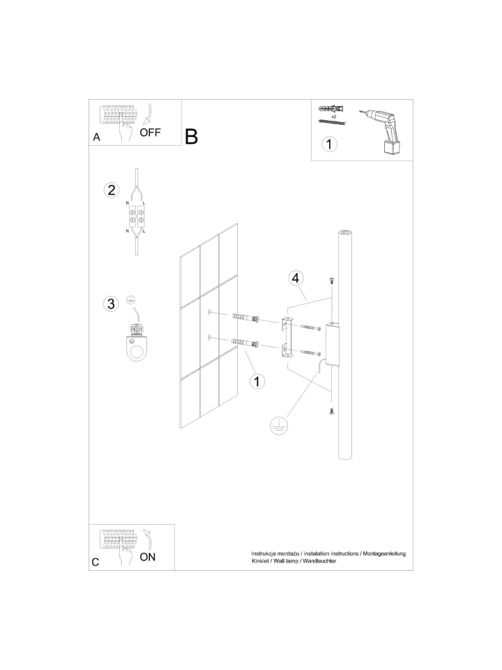 Nice Lamps Wandleuchte FIDEUS 2 olivgrün H 50 cm günstig kaufen onesize