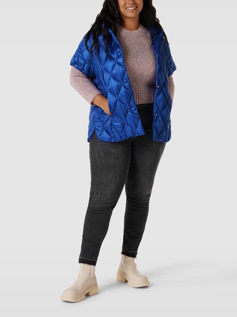 PLUS SIZE Steppweste mit Kapuze Modell 'PACIFICO' in royalblau