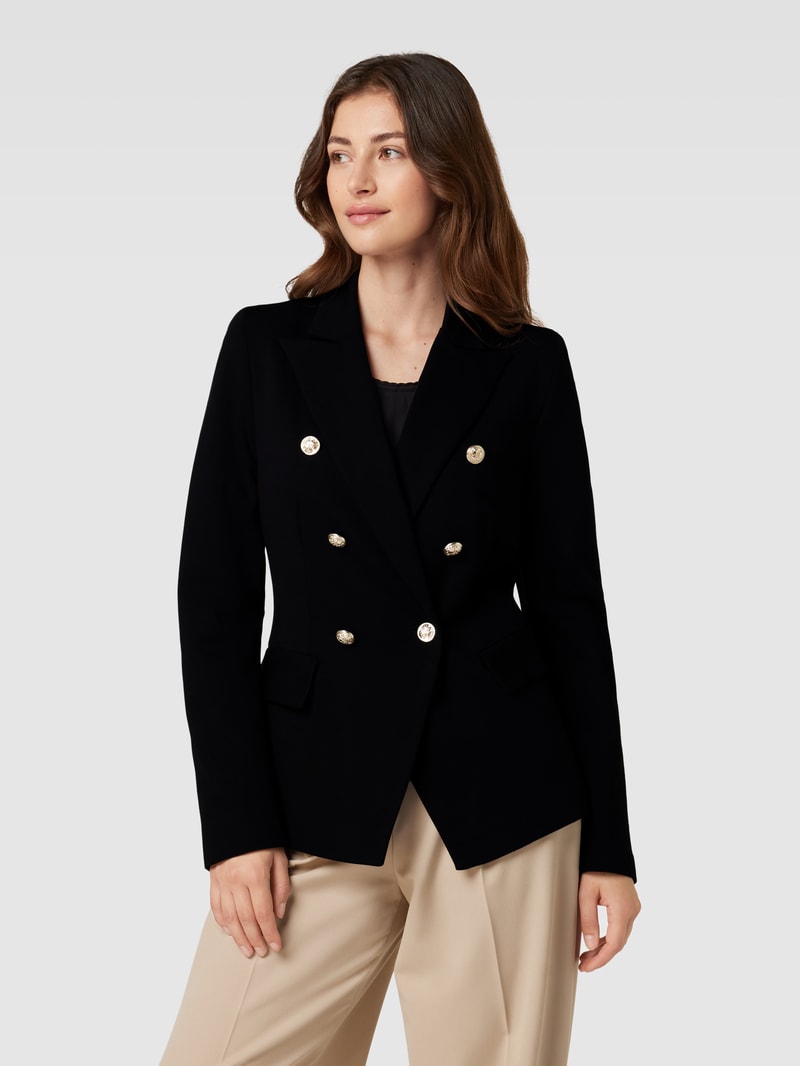 Blazer mit doppelreihiger Knopfleiste in schwarz