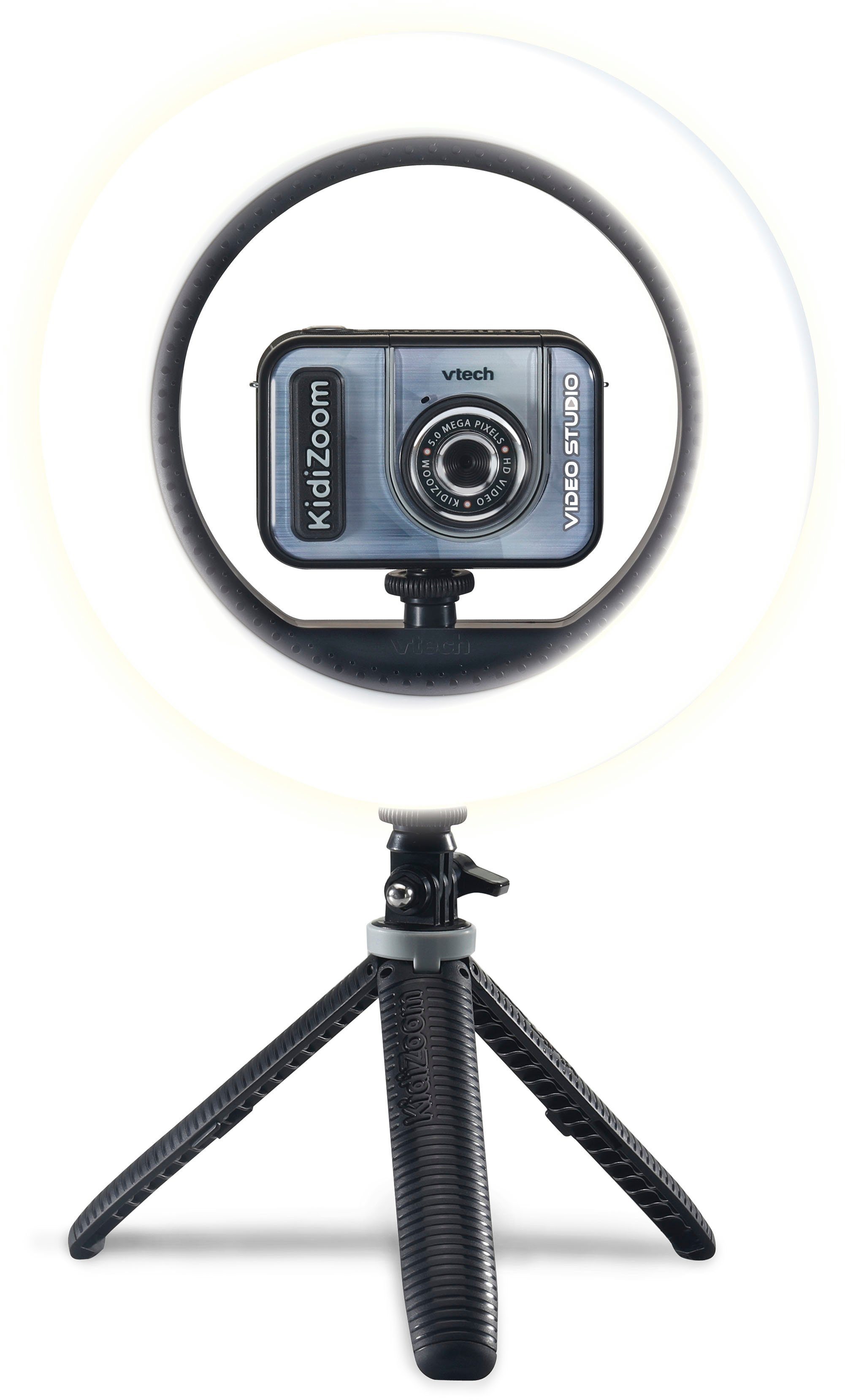 Vtech® KidiZoom Video Studio - Deluxe Bundle Kinderkamera (5 MP, inkl. Selfie-Funktion, Ringlicht und Ministativ)