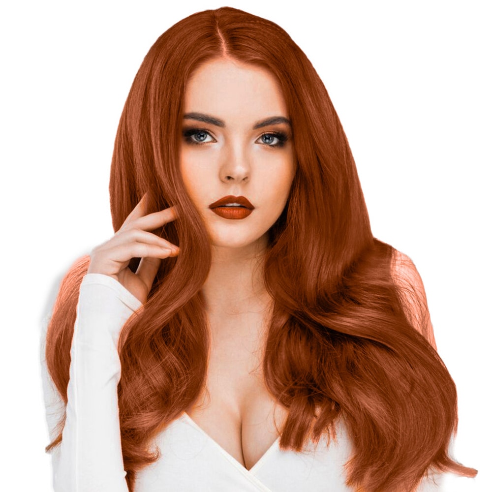 hair2heart Extensions adhesives Invisible Premium cheveux naturels #130 Rouge cuivré extensions