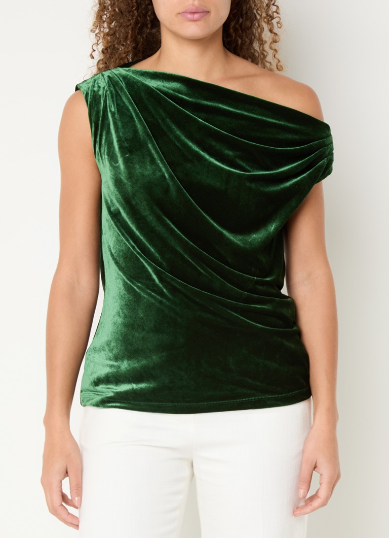 Top asimmetrico in velluto elasticizzato di Ralph Lauren