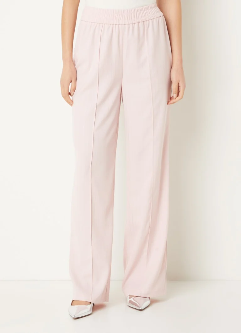 Pantaloni Neya a vita alta e gamba dritta con inserti in lurex, della linea Refined Department.