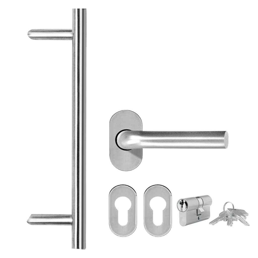 vidaXL Haustür Haustür Aluminium und PVC Anthrazit 100x210 cm Hauseingangstür Wohnung