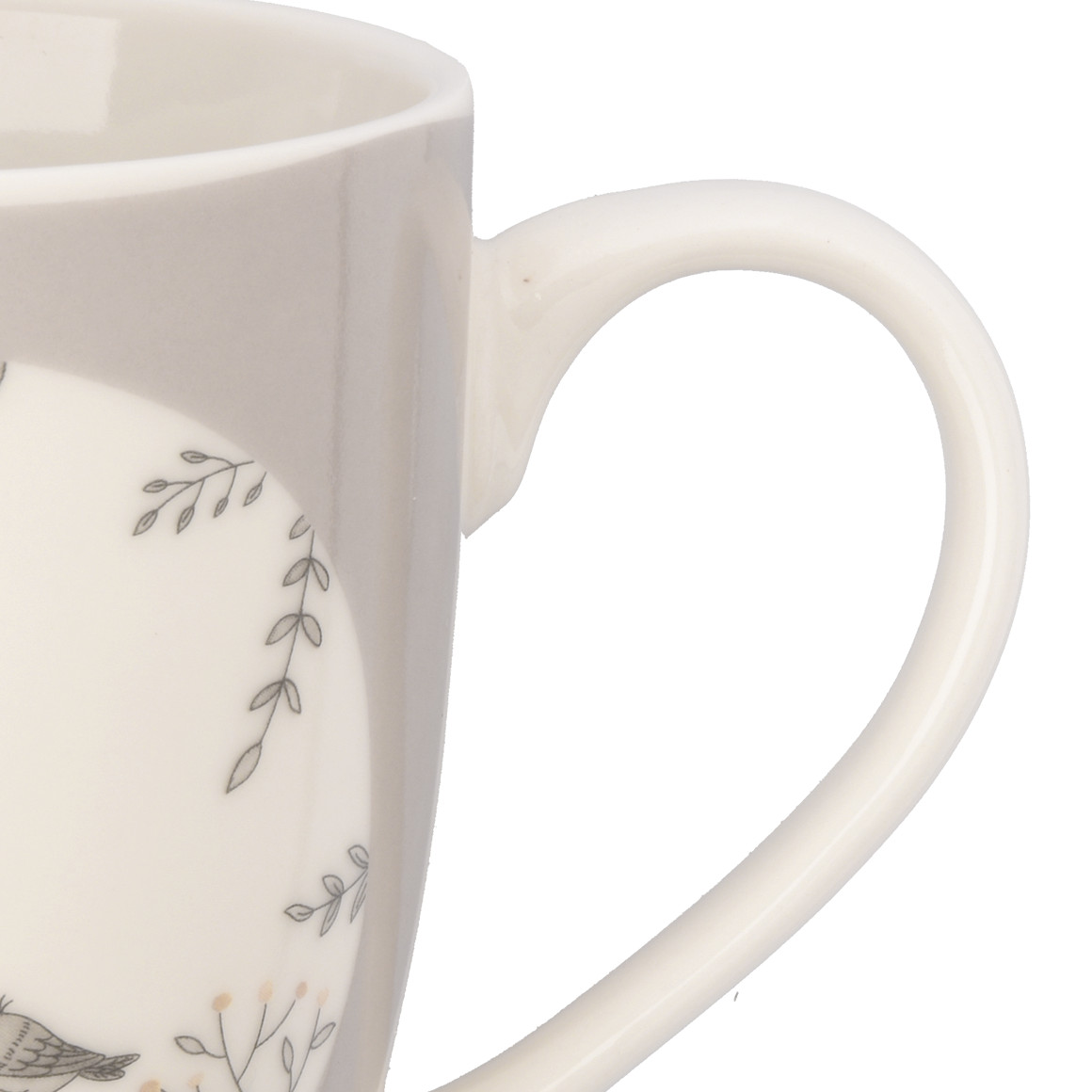 Jumbotasse mit Vogel-Motiv