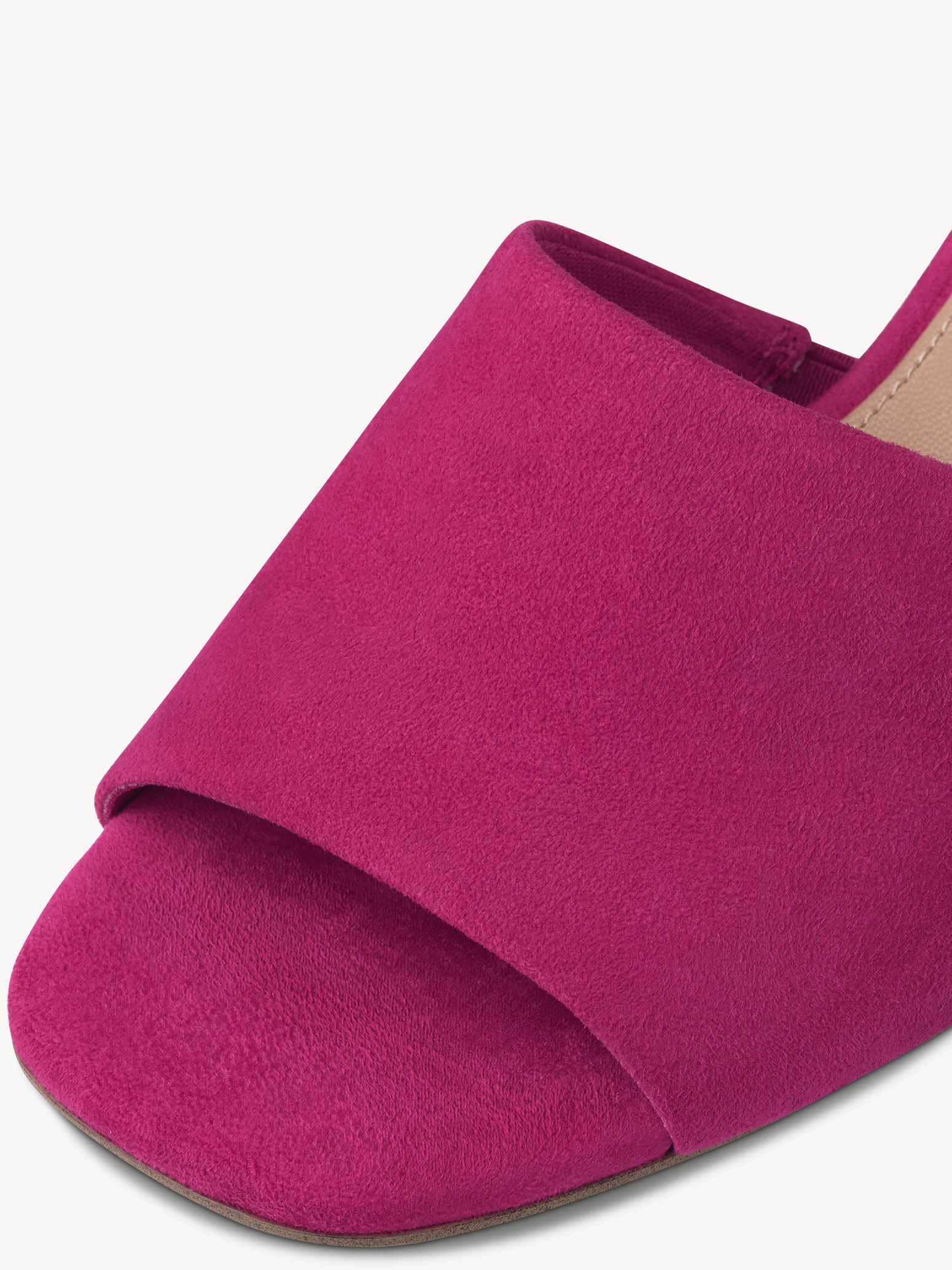 Mule en cuir - rose fuchsia