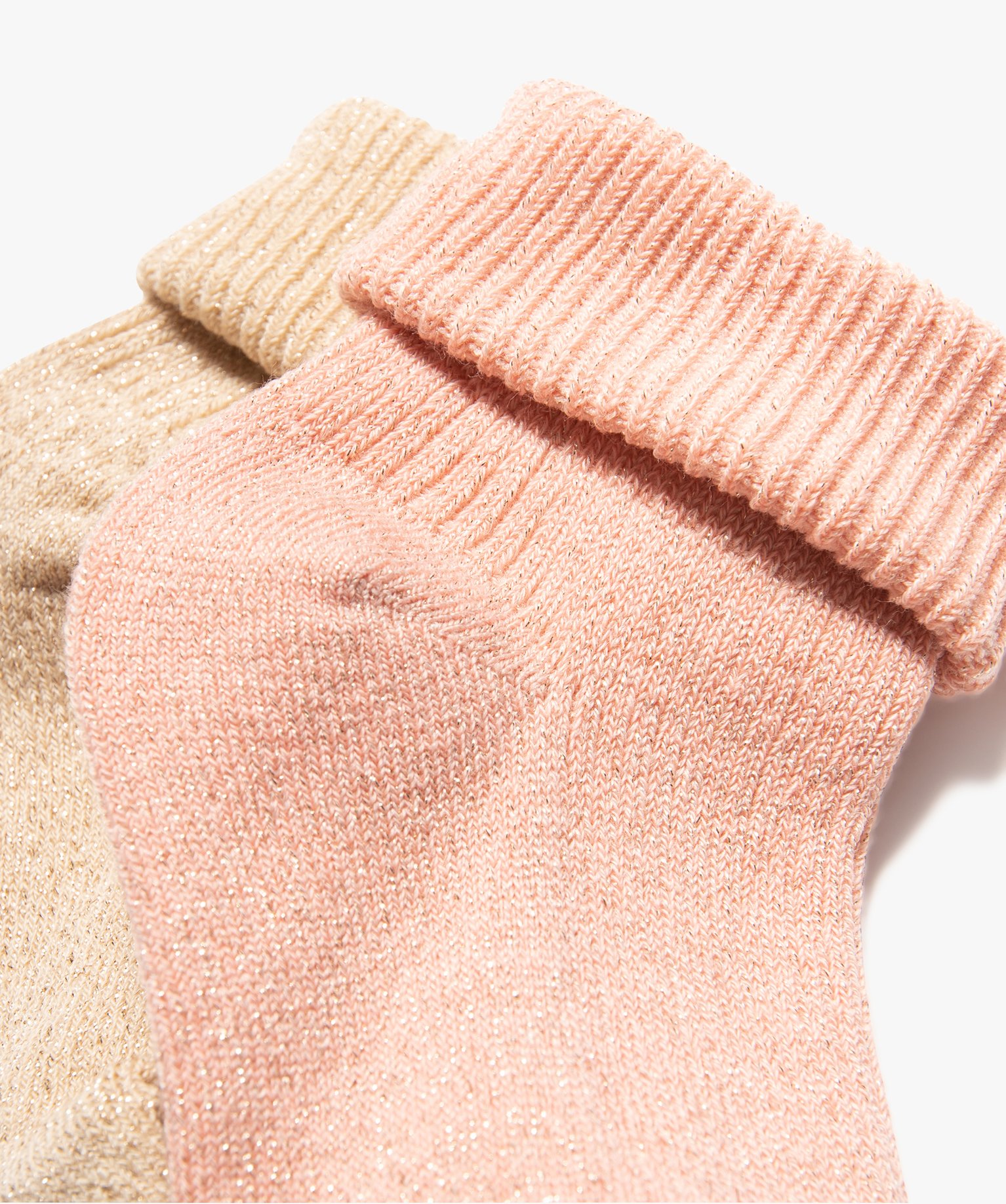 Chaussettes bébé fille en maille ctelée pailletée (lot... rose | GEMO