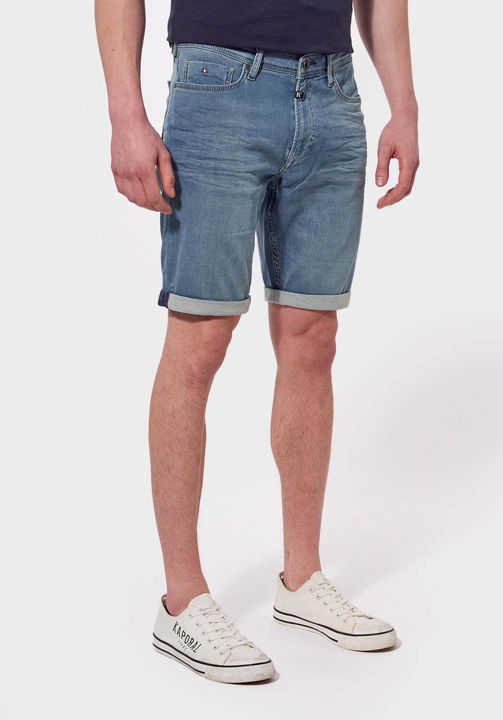 VIXTO  Bermuda en jean straight Homme bleu clair délavé