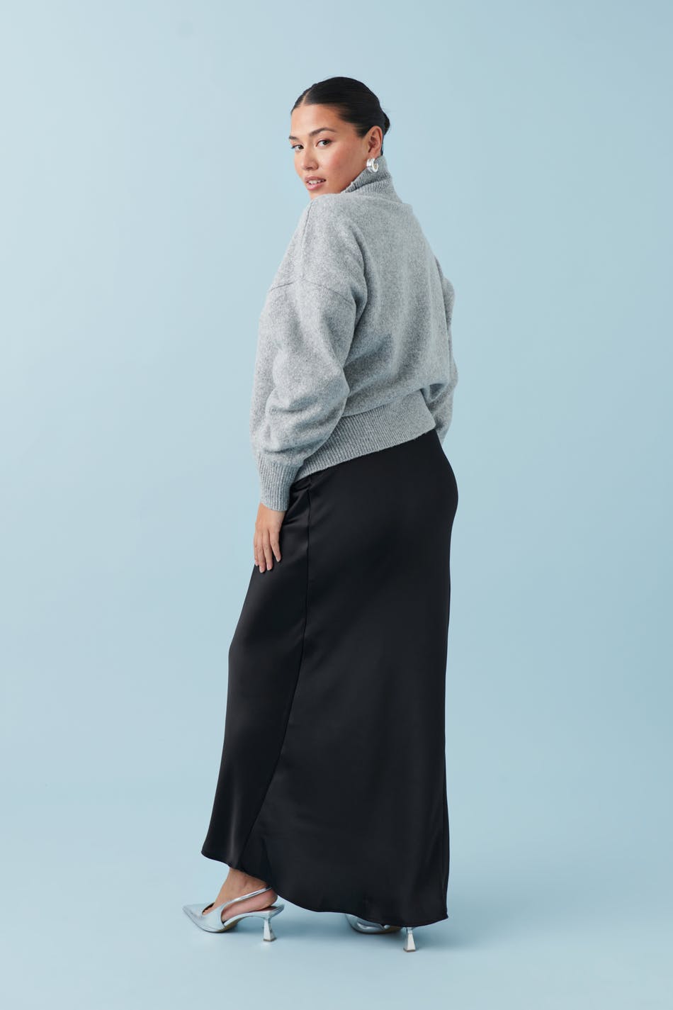Satin maxi skirt