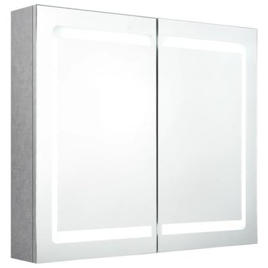 vidaXL Badezimmerspiegelschrank LED-Spiegelschrank fürs Bad Betongrau 80x12x68 cm (1-St)