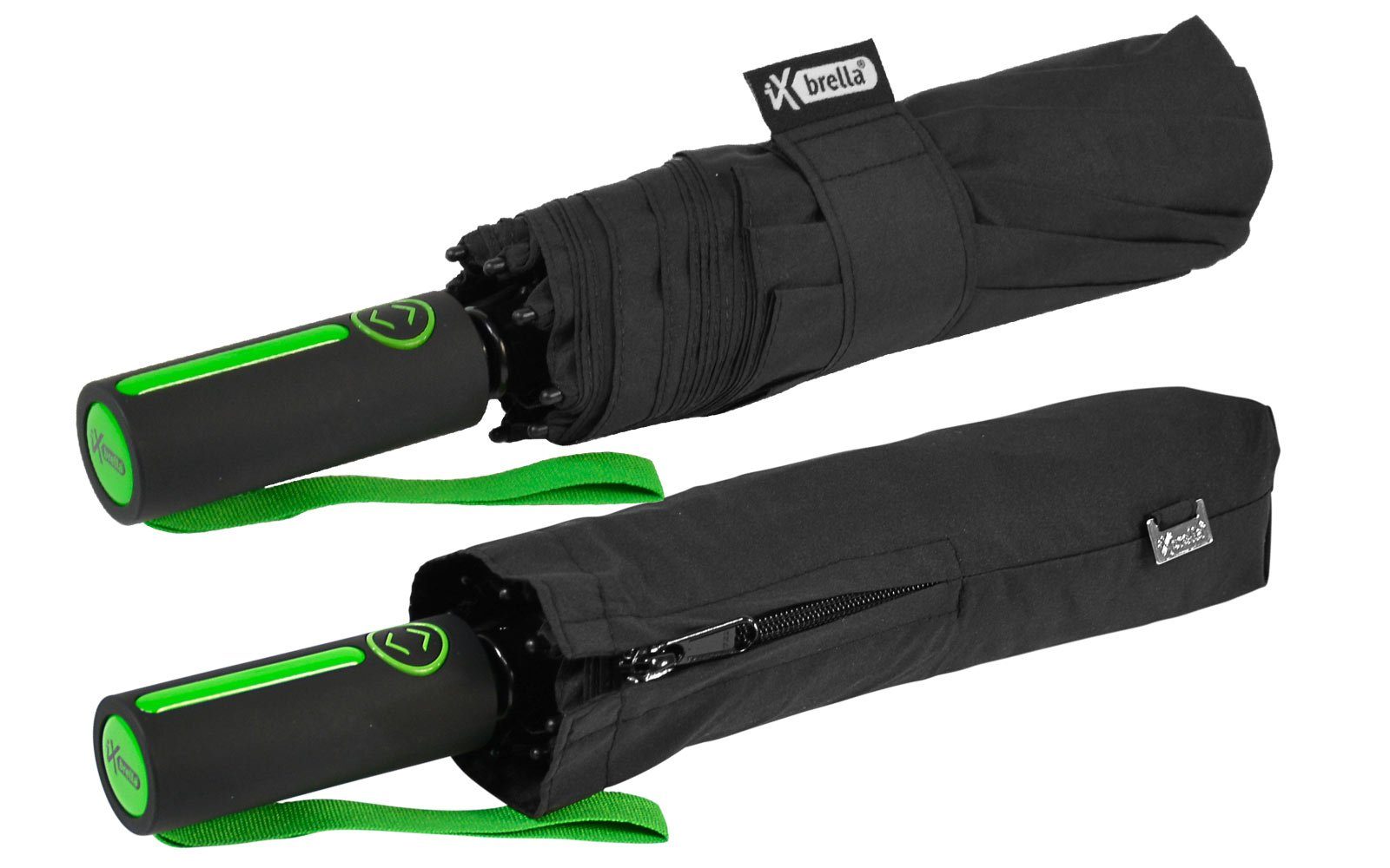 iX-brella Taschenregenschirm BIG Automatik Fiberglas-Schirm groß 104cm, mit farbigen Doppel-Speichen