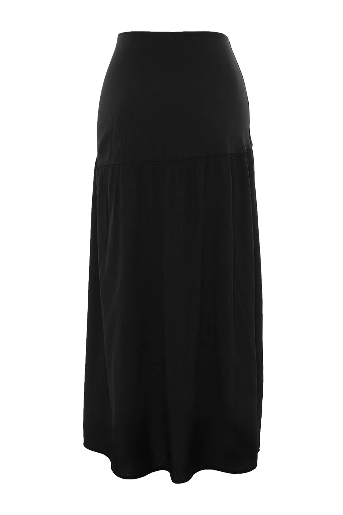 Trendyol Collection  Schwarzer Maxi-Rock zum Binden mit Webmuster TBESS20ET0152