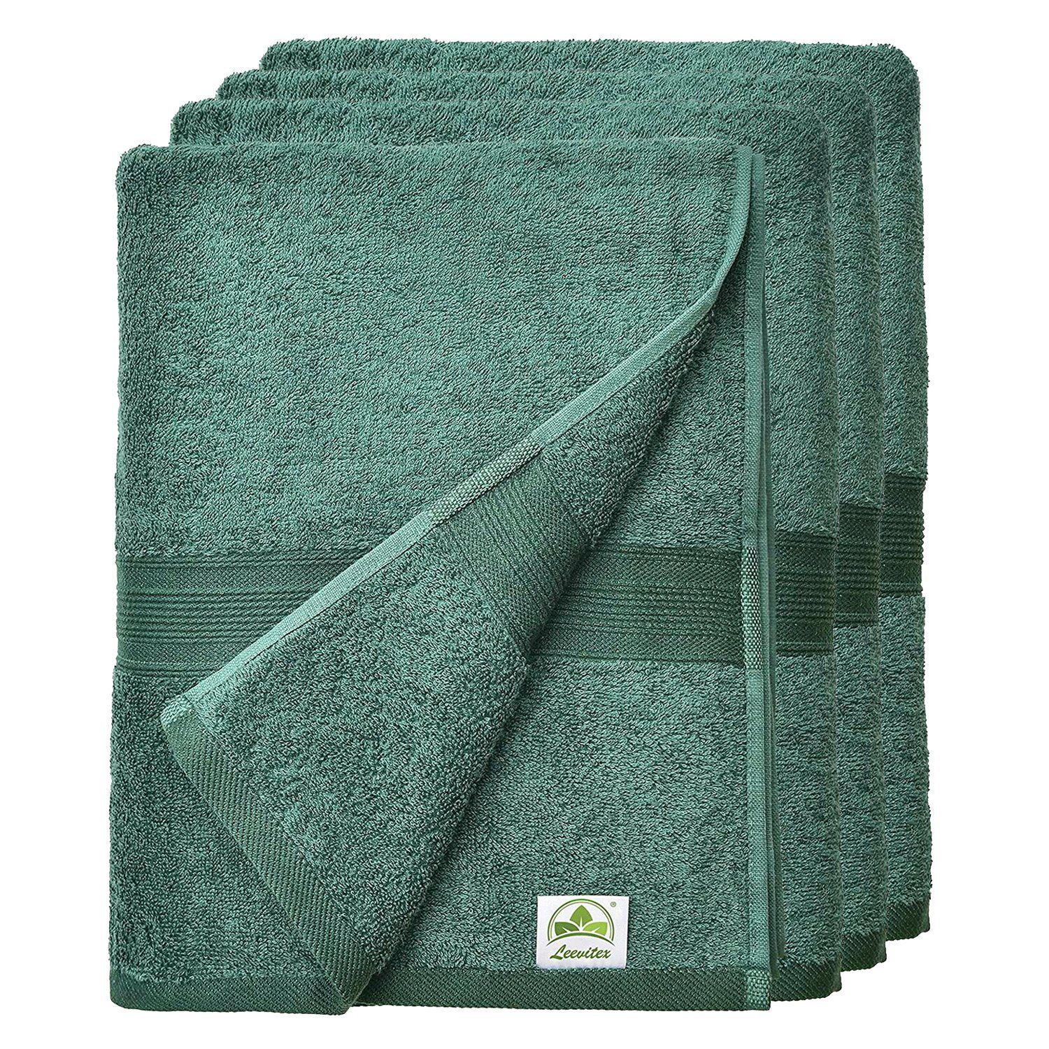 leevitex® Handtuch Frottee 4er Set, 50 x 100 cm, hochwertig verarbeitet & fusselfrei