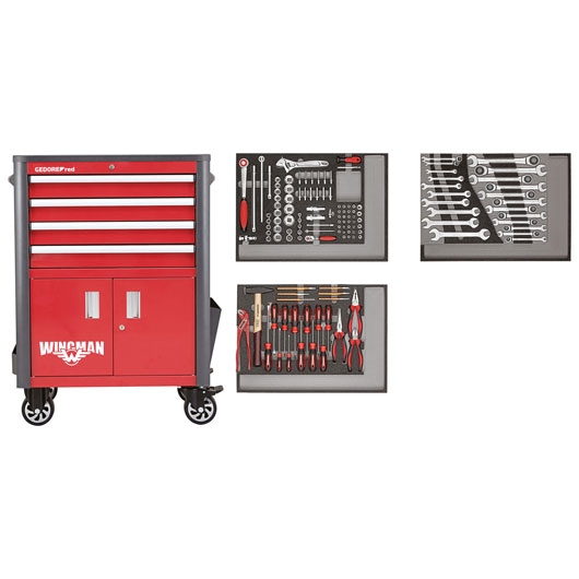 Gedore RED 3301689 R22041004 Werkzeugwagen WINGMAN 129-teilig