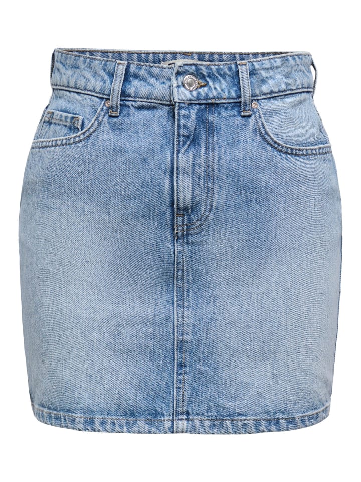 ONLY Jeansrock im Five-Pocket-Design mit Reißverschluss in Hellblau günstig kaufen