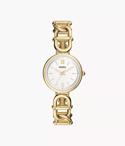 Fossil Uhr Carlie 3-Zeiger-Werk Edelstahl goldfarben