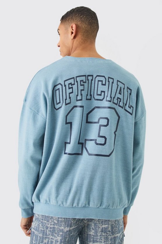Gerippter Oversize Hockey-Pullover