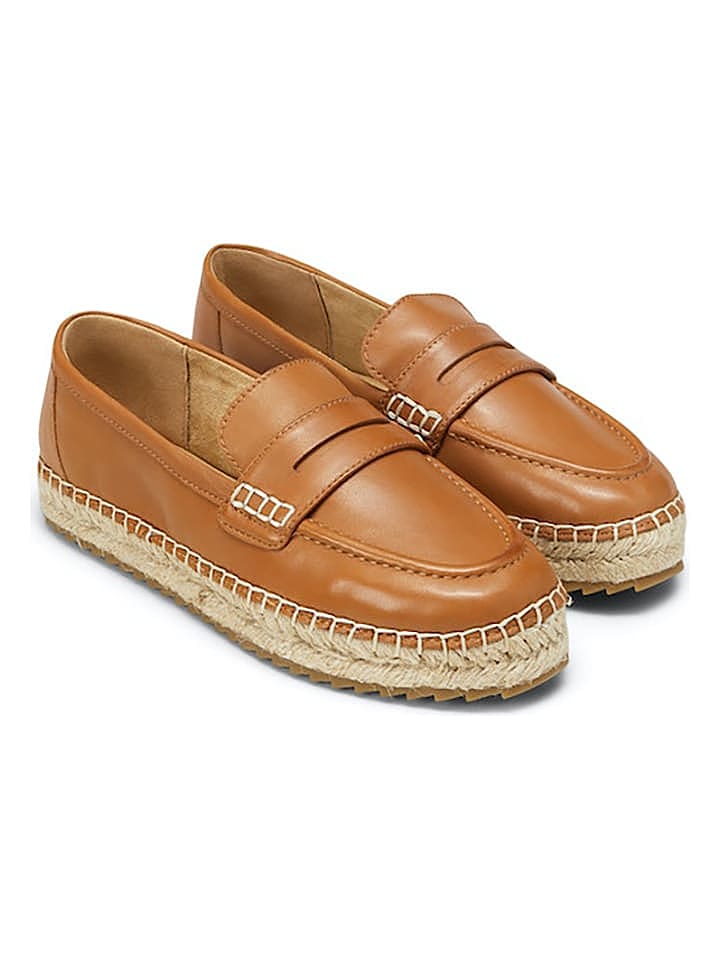 Marc O'Polo Shoes Leder-Espadrilles in Hellbraun günstig kaufen 41
