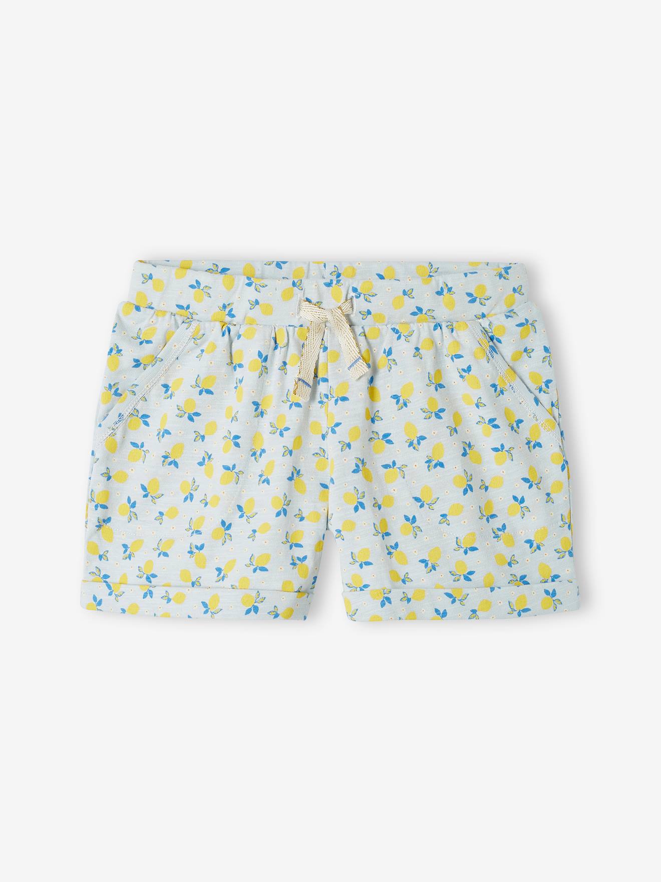Lot de 2 shorts en jersey fille vert d'eau