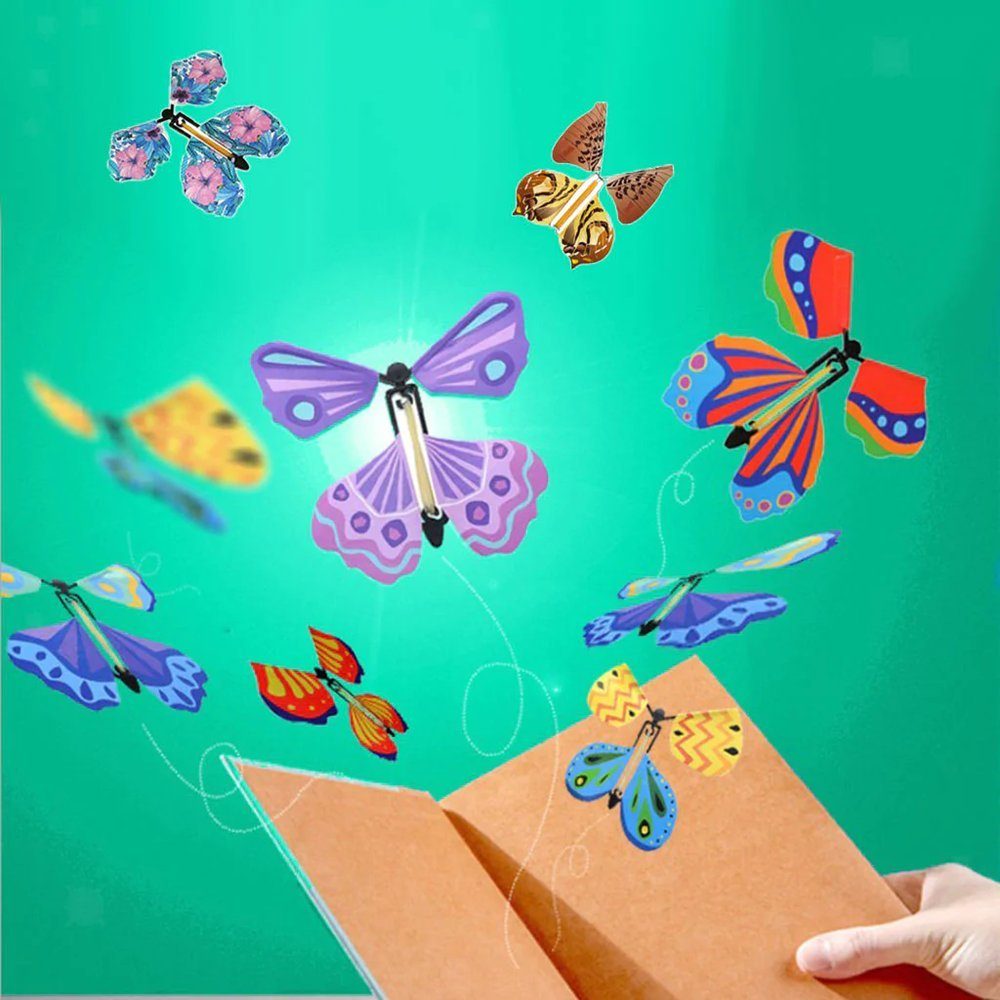 MAVURA Papierschmetterlinge MagicFly Magische Fliegende Schmetterlinge Geschenk Spielzeug Geburtstagskarte Giveaway Mitbringsel Mitgebsel [10 Stück]