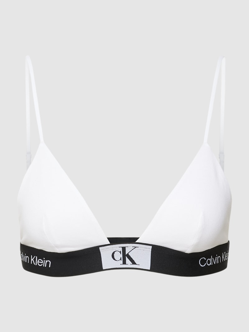 Bralette mit elastischem Logo-Bund in weiß