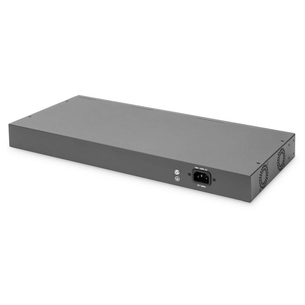 Digitus 16-Port Fast Ethernet PoE Switch, 19 Zoll, Netzwerk-Switch (PoE-Funktion)