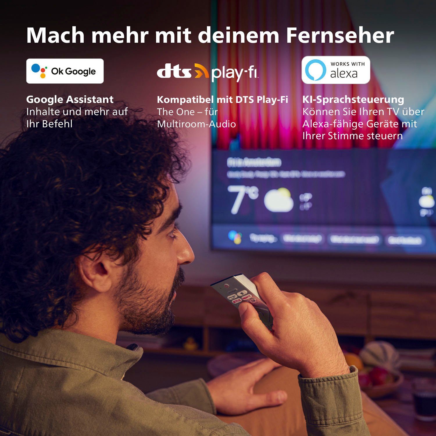 Philips 65PUS8507/12 LED-Fernseher (164 cm/65 Zoll, 4K Ultra HD, Android TV, Smart-TV)