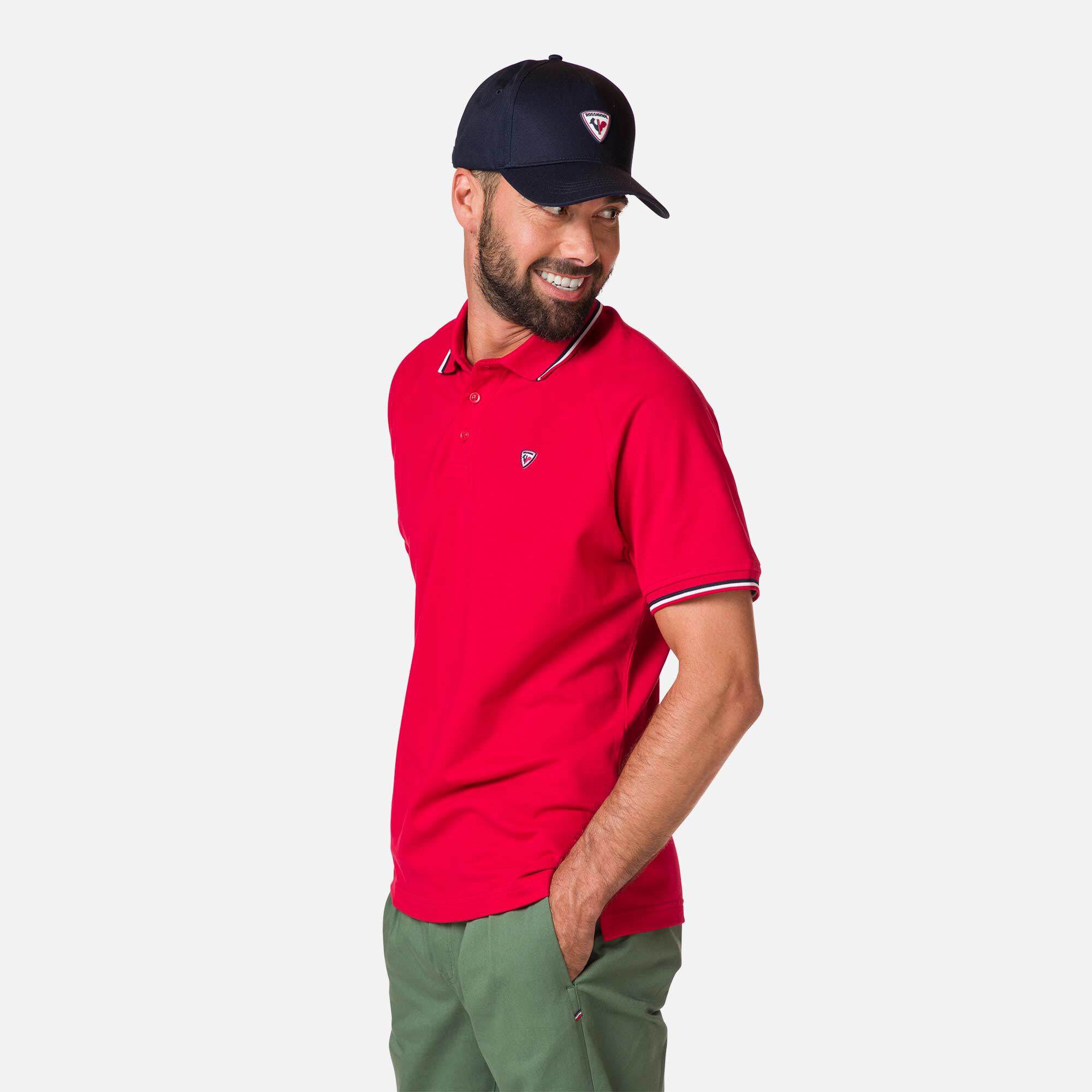 Polo logo à manches raglan homme