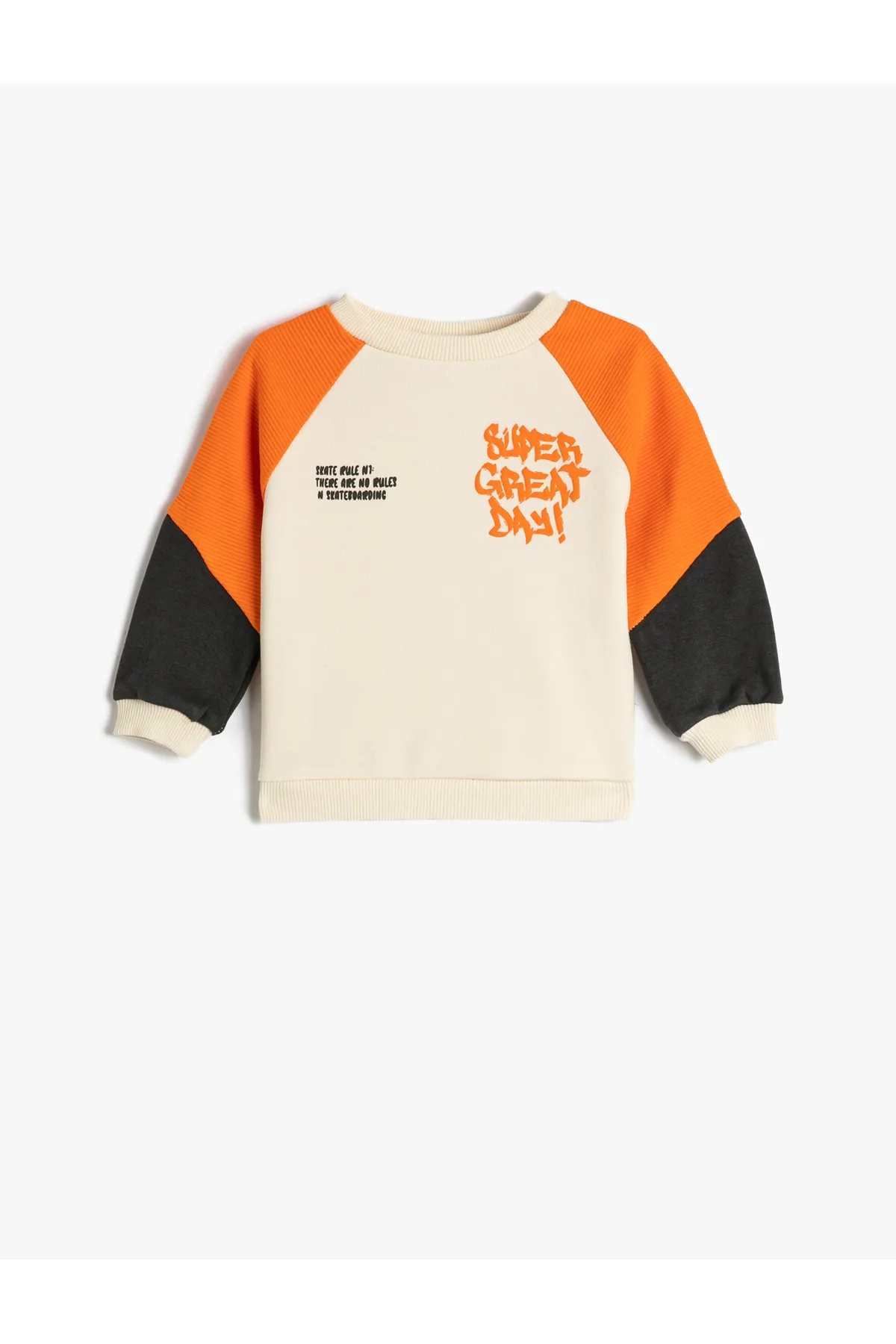 Koton  Sweatshirt mit Farbblockierung, langen Ärmeln, Rundhalsausschnitt, strukturiert